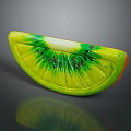 Fresh Green Kiwi Slice With Black Seeds On Reflective Surface 3d model
