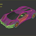 Silver Futuristic Sports Car With Sleek Aerodynamic Body Geometric Shapes Yellow Headlights And Black Wheels