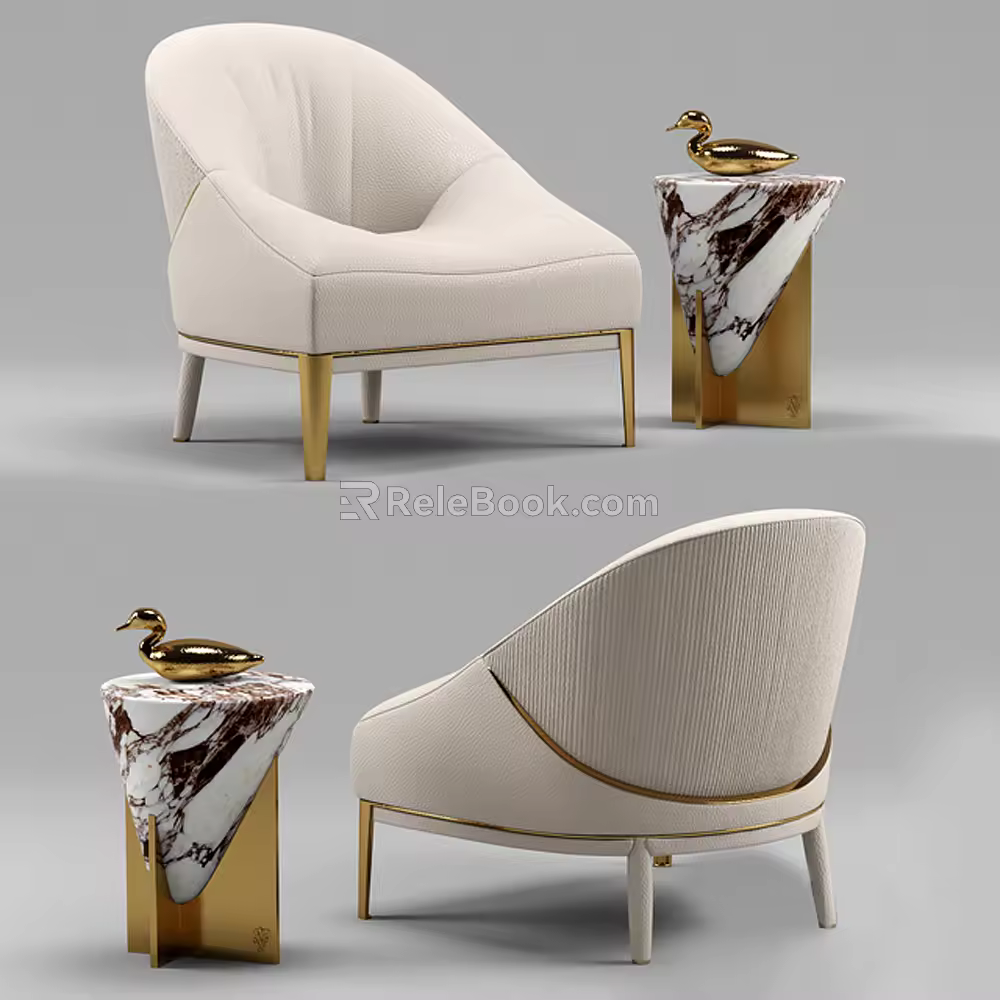 Modern Single Sofa Single Sofa Corner Combination 3d model