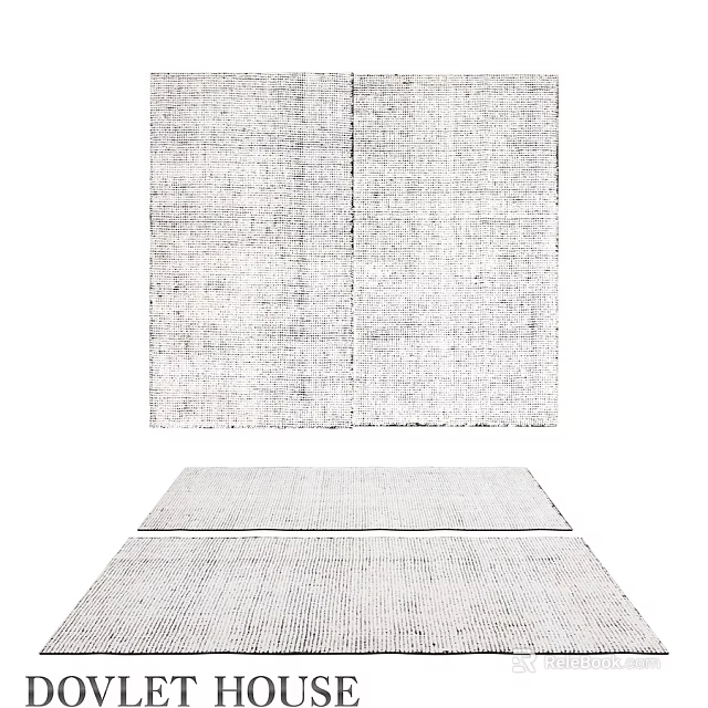 Modern Square Rug With Neutral Textured Pattern For Home Living Room Decor 3d model 
