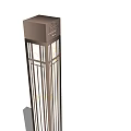 Modern Outdoor Lighting Combinations With Tall Column And Square Lantern Designs 3d model