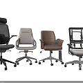 Office Chairs with Various Designs Gray White Brown Wheels and Adjustable Backrests for Modern Workspace