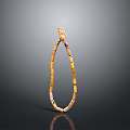 Colorful Bead Necklace With Yellow Orange Pink Beads And Small Decorative Pendant