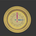 Round Wooden Clock With Roman Numerals And Black Hands On Gray Background