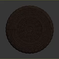 Woven Brown Round Stool With Intricate Spiral Texture For Home Decor