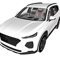 Hyundai White SUV Exterior Design With Sleek Body And Modern Front Grille