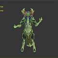 Detailed Fantasy Character With Antlers Elaborate Skeletal Costume And Red Accents
