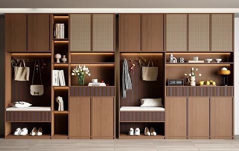 Modern Entrance Shoe Cabinet Entrance Shoe Cabinet Side Cabinet Shoe Decoration Combination 3d model