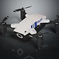 Police Surveillance Drone With White Body And Four Propellers Security Equipment 3d model