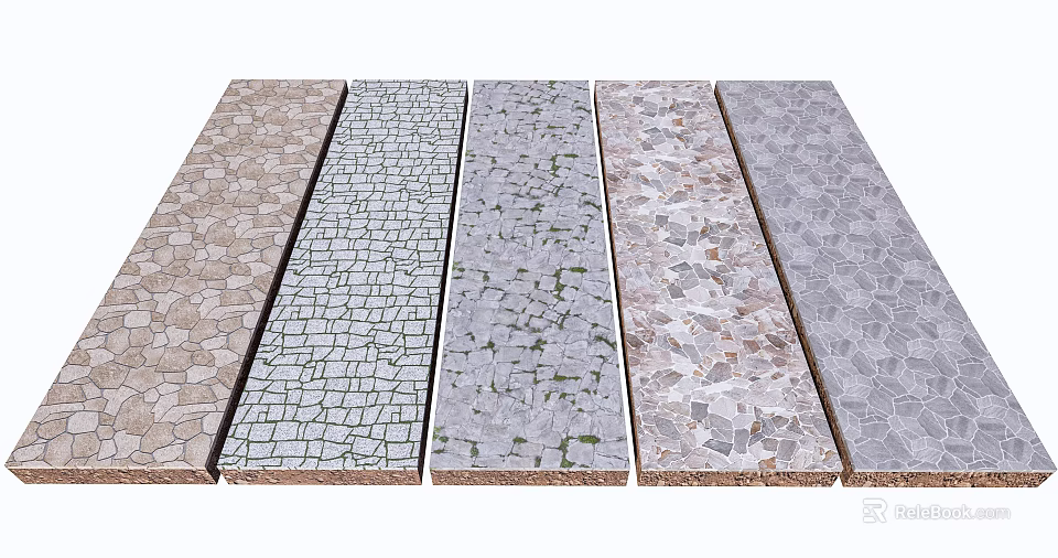 Decorative Garden Paving Slabs With Various Textures And Patterns For Outdoor Use 3d model