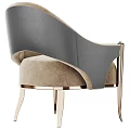 Elegant Modern Single Sofa With Velvet Upholstery Gold Metal Legs And Curved Armrest Design