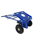 Blue Utility Cart With Handles And Wheels 3d model