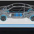Futuristic Car Concept with Glowing Lines Battery Pack and Illuminated Wheels Tech Design