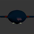 Dark Blue Cat Like Game and Movie Character With Red Eyes Orange Shirt Blue Shoes