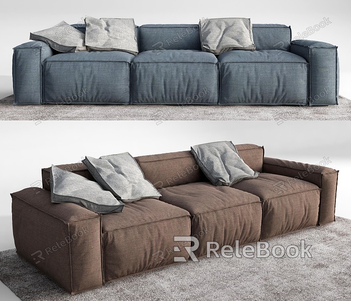 Modern three-seat sofa multiplayer sofa model