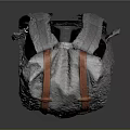 Gray Daily Use Backpack With Orange Straps And Metal Buckles Design