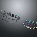 Different Types Of Fitness Equipment With Colorful Game Illustration And Figures