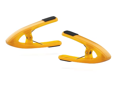 Yellow Plastic Sealing Clips With Black Non Slip Handles For Food Storage 3d model