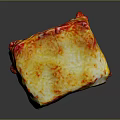 Layered Decorative Household Item Featuring Red And White Lasagna Like Design