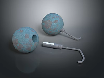 Comfortable Leisure Sofa Set With Blue Speckled Decorative Balls And Metal Hooks 3d model Comfortable Leisure Sofa Set With Blue Speckled Decorative Balls And Metal Hooks 3d model