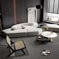 Modern sofa coffee table combination 3d model