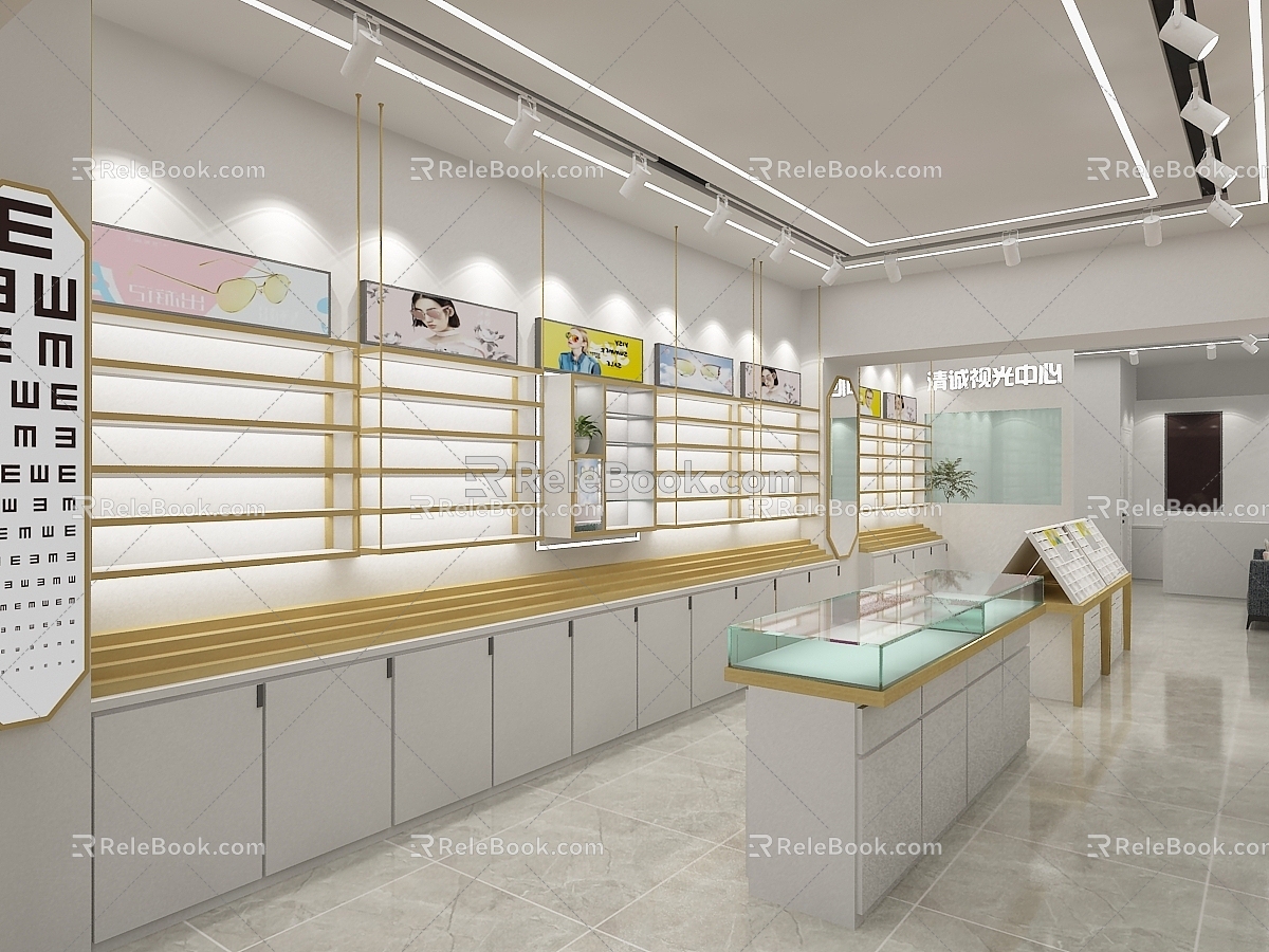 glasses store eye care glasses store 3d model