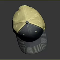 Casual Navy Blue Front Yellow Mesh Back Baseball Cap With White Stitched Brim