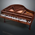 Vintage Brown Piano With Classic White Keys Retro Home Decor Item