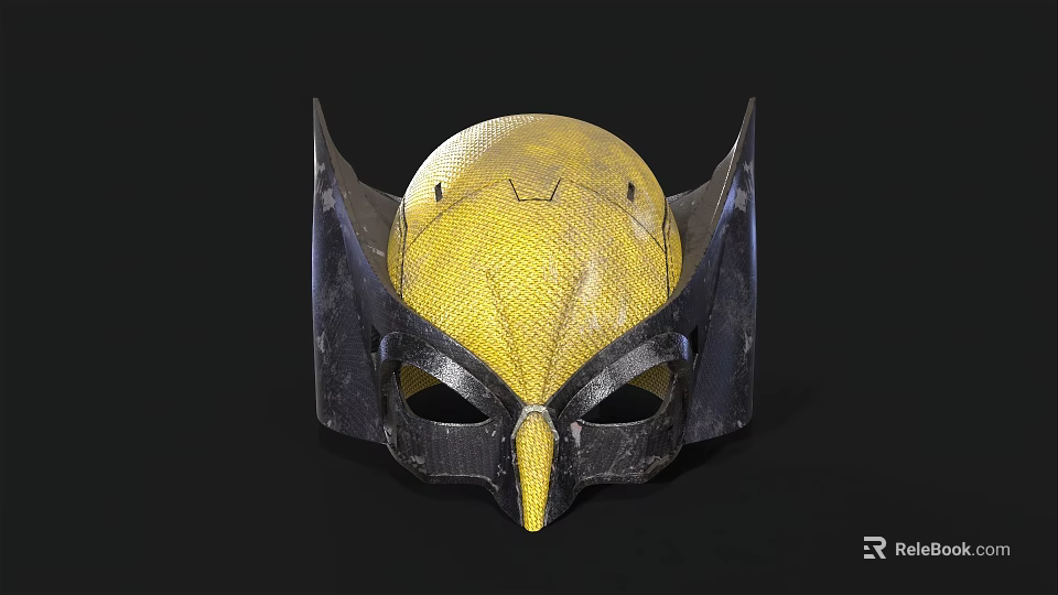 Yellow Black Textured Mask For Household Decoration With Durable Material Design 3d model 