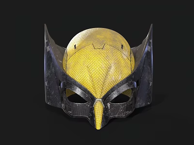 Yellow Black Textured Mask For Household Decoration With Durable Material Design 3d model