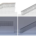 Metal Staircase Railing Design With Various Styles And Modern Patterns 3d model