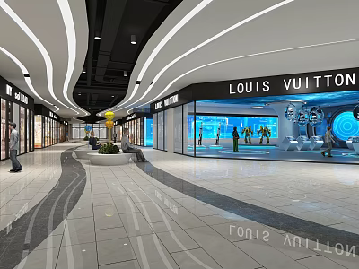 Modern shopping mall technology exhibition hall 3d model
