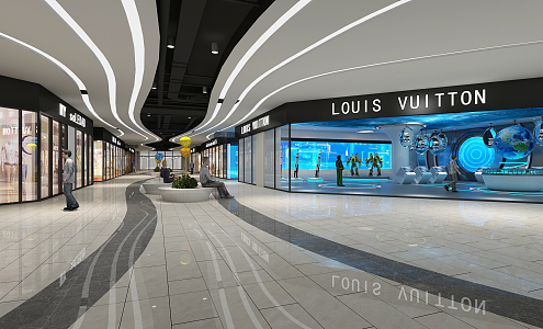 Modern shopping mall technology exhibition hall 3d model