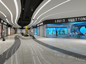 Modern shopping mall technology exhibition hall 3d model