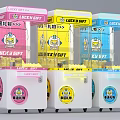 Colorful Lucky Gift Claw Amusement Machines With Cartoon Design And Wheels