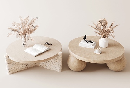 Quiet Tea Table Tea Table Ornaments Combination 3d model