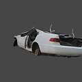 a squashed car 3d model