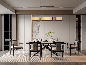 New Restaurant Dining Table and Chair 3d model