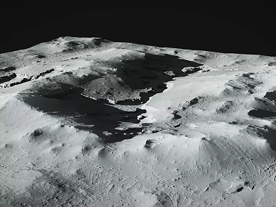 Moon Landscape Displaying Crater Formations Undulating Terrain and Rugged Surface with Natural Shadow Patterns 3d model