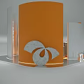 2023 Technology Exhibition Installation With Modern Orange White Structures And 3D Design