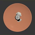 Decorative White Candle On Round Copper Tray For Home Decoration And Use