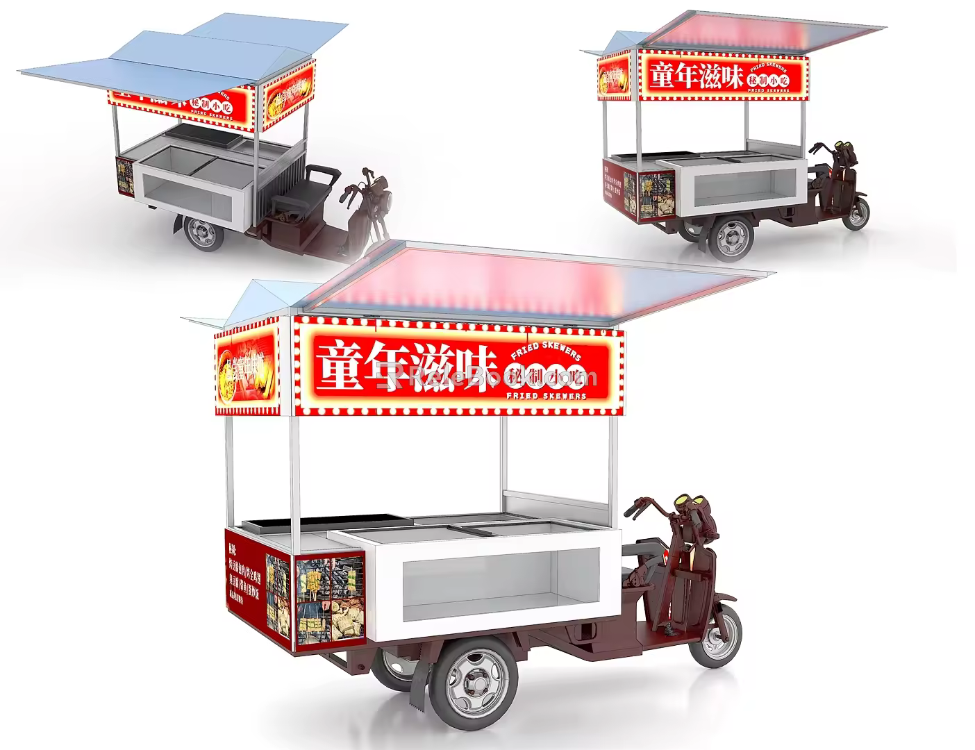 Dining car multi-function car tricycle modified tricycle roadside dining car fried string dining car barbecue car fried string car multi-function dining car hot pot dining car 3d model