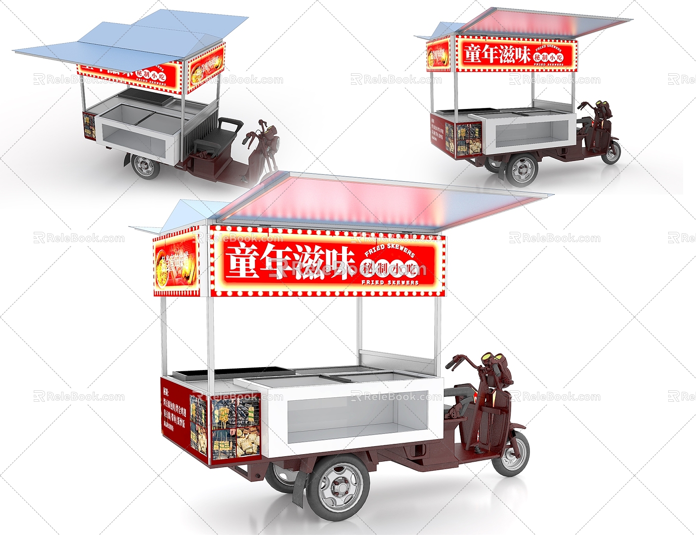 Dining car multi-function car tricycle modified tricycle roadside dining car fried string dining car barbecue car fried string car multi-function dining car hot pot dining car 3d model