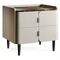 Modern Bedside Table With Marble Top Wood Frame White Doors Metal Handles And Black Legs