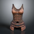 Ornate Metal Torso Armor Featuring Intricate Carved Patterns And Decorative Details
