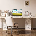 Modern Desk and Chair Simple Desk Combination High-end Rock Board Computer Desk Writing Desk Minimalist Writing Desk Office Desk and Chair 3d model