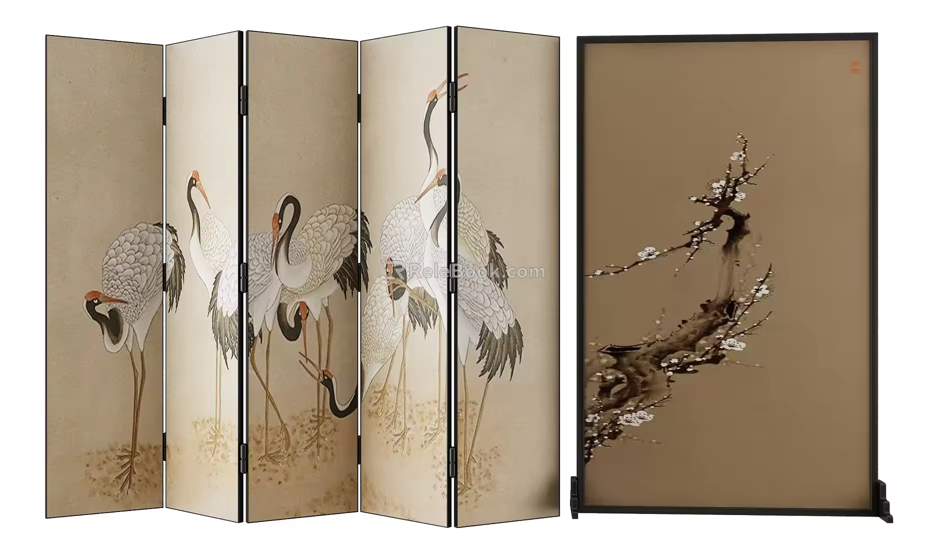 New Chinese-style screen partition 3d model