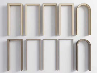 Various Door Arches With Different Styles And Light Dark Colors For Interior Design 3d model