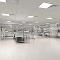 Professional Clean Room Facility With Stainless Steel Workbenches Smooth Flooring And Ceiling Lights