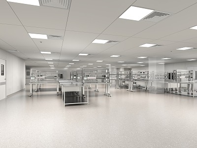 Modern Supply Room Decontamination Area 3d model